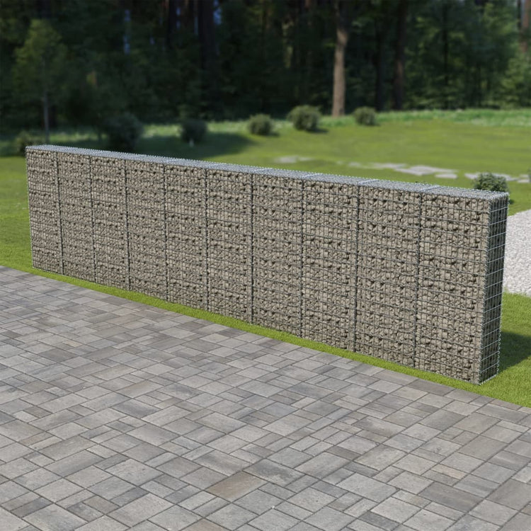 Mur de schanskorf Vidaxl avec couvercles 600x30x150 cm en acier galvanisé