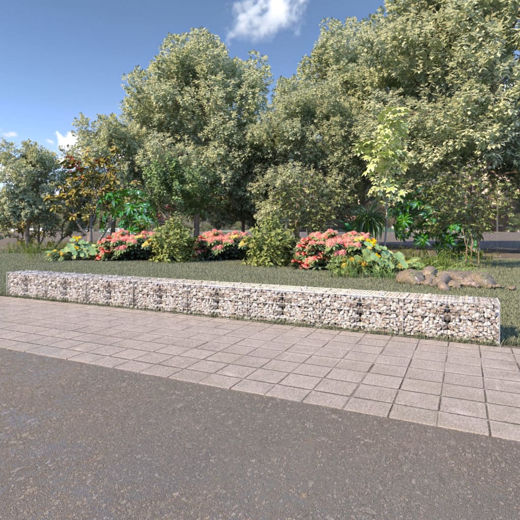 Mur de schanskorf Vidaxl avec couvercles 900x50x50 cm en acier galvanisé