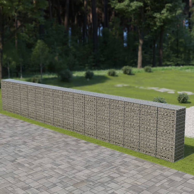 Mur de schanskorf Vidaxl avec couvercles 900x50x150 cm en acier galvanisé