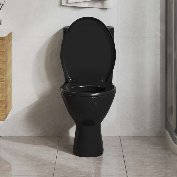Vidaxl Woilet Siège-Soft-Close avec design à libération rapide noir