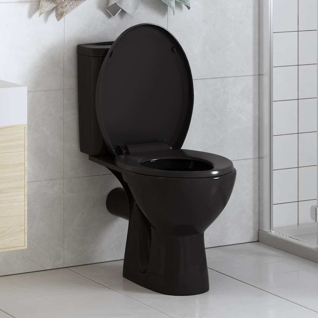Vidaxl Woilet Siège-Soft-Close avec design à libération rapide noir