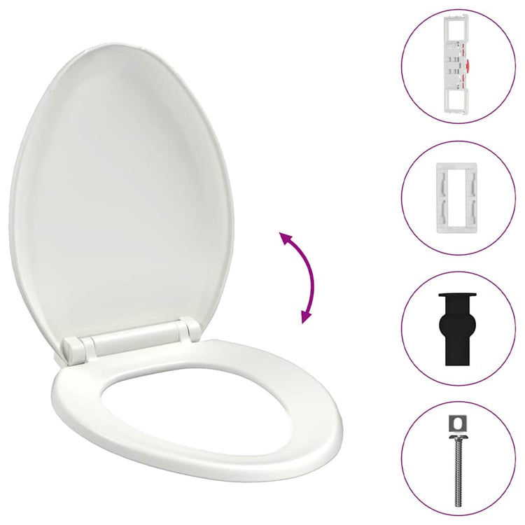 Vidaxl Woilet Seat-Close souple avec design à libération rapide blanc