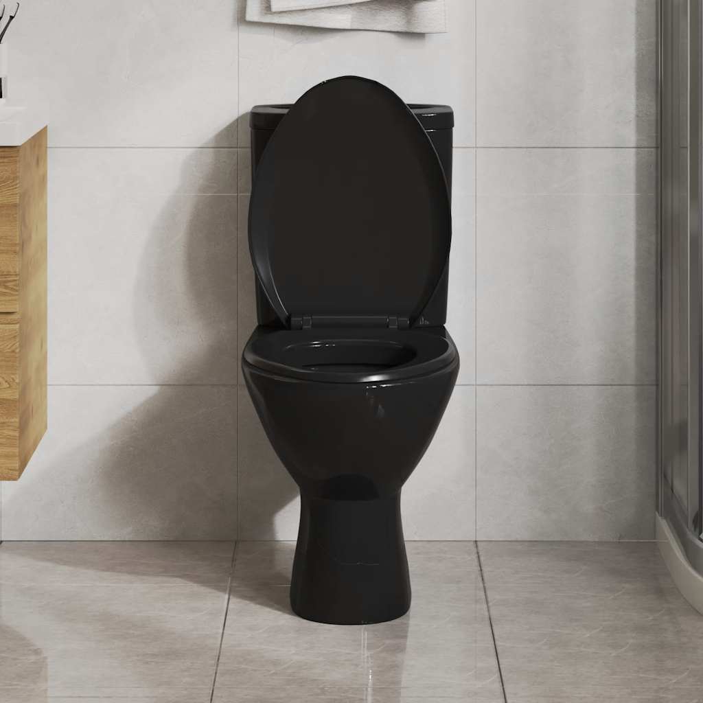 Vidaxl Woilet Siège-Soft-Close avec design à libération rapide noir