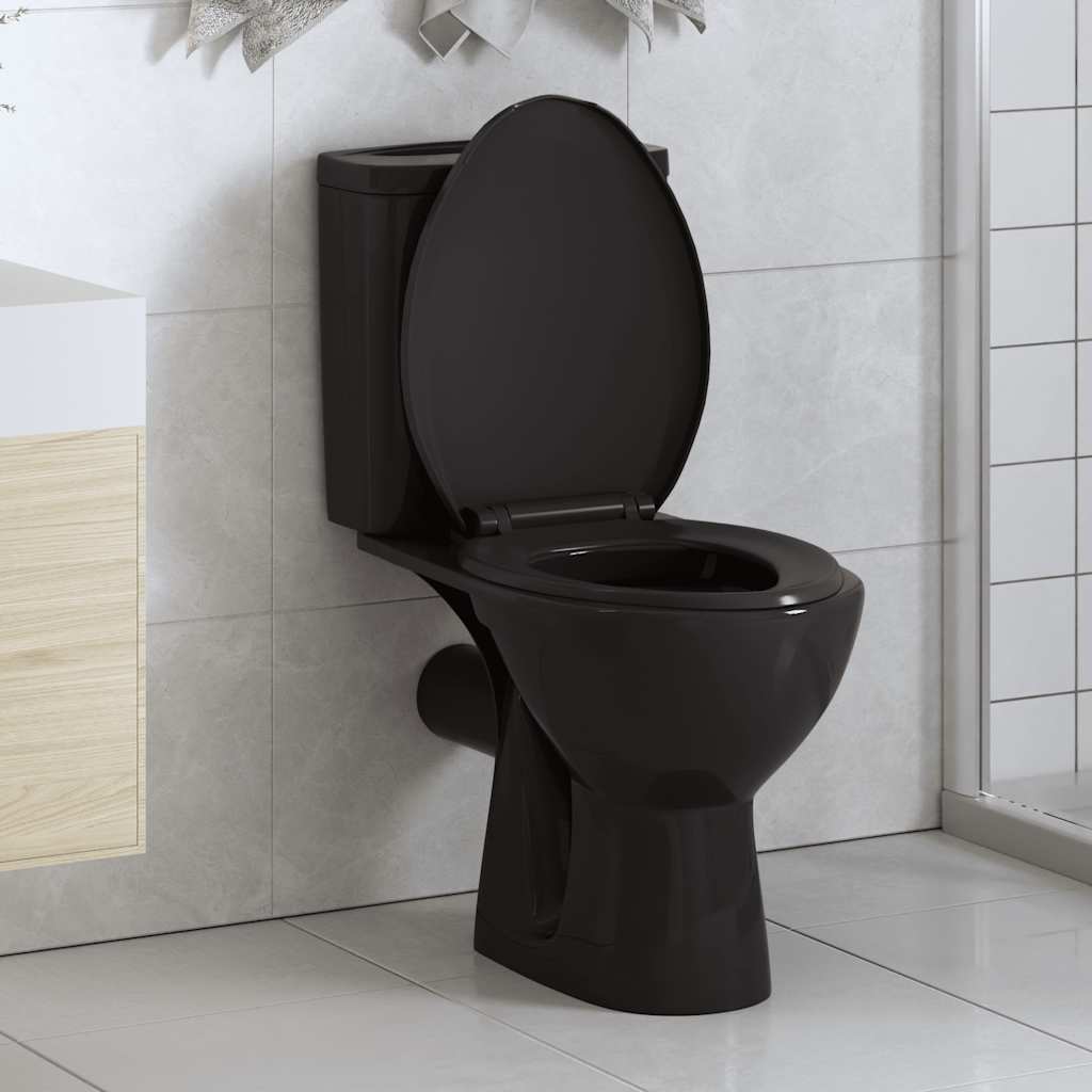 Vidaxl Woilet Siège-Soft-Close avec design à libération rapide noir