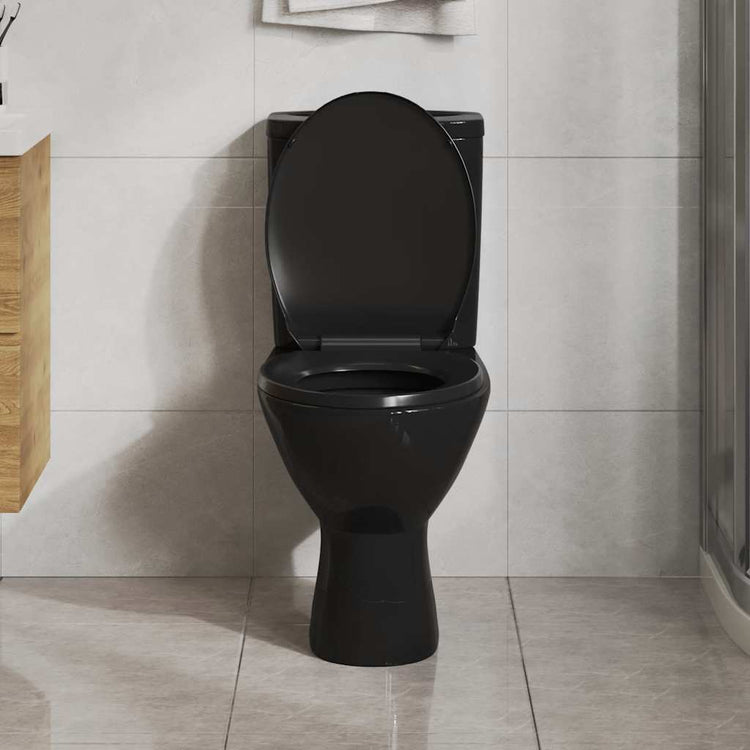 Vidaxl Woilet Siège-Soft-Close avec design à libération rapide noir