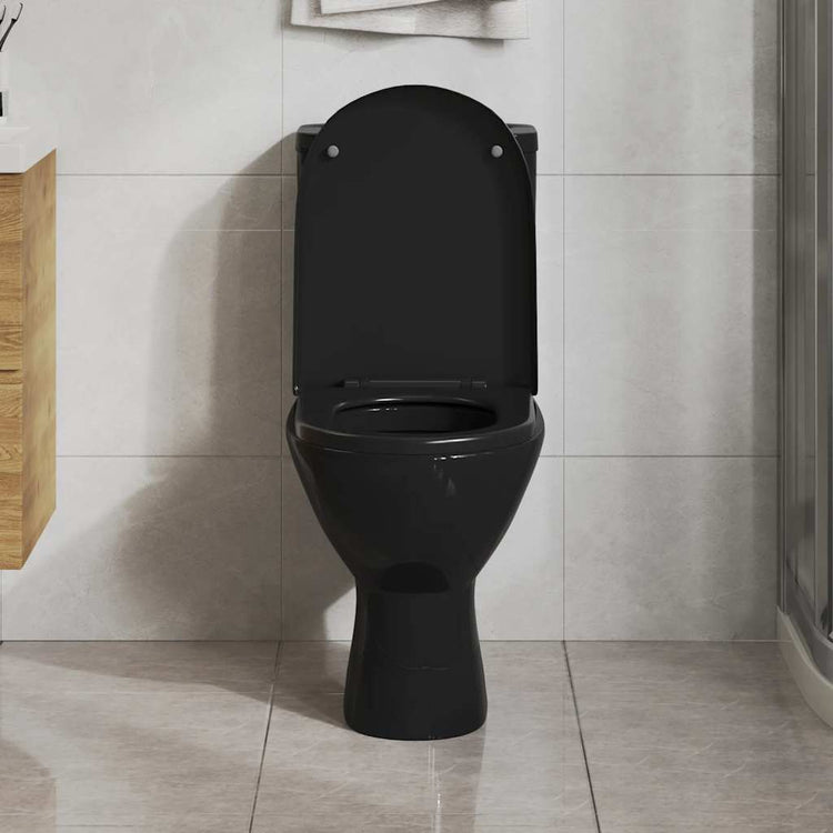 Vidaxl Woilet Siège-Soft-Close avec design à libération rapide noir