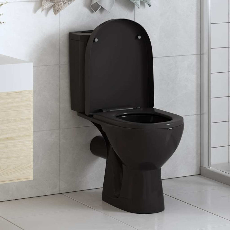 Vidaxl Woilet Siège-Soft-Close avec design à libération rapide noir