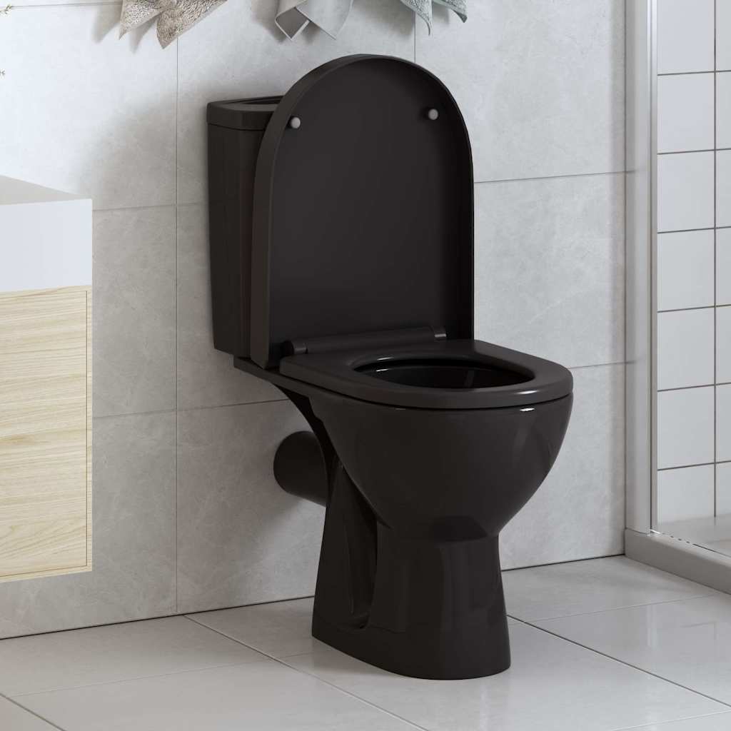 Vidaxl Woilet Siège-Soft-Close avec design à libération rapide noir