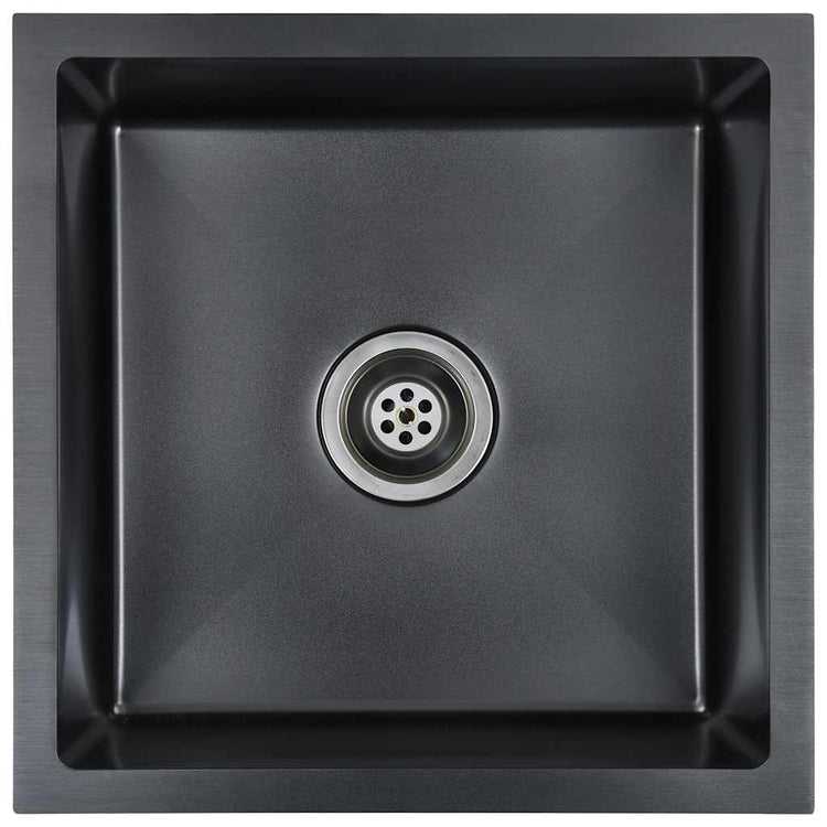 Puits vidaxl à la main en acier inoxydable noir