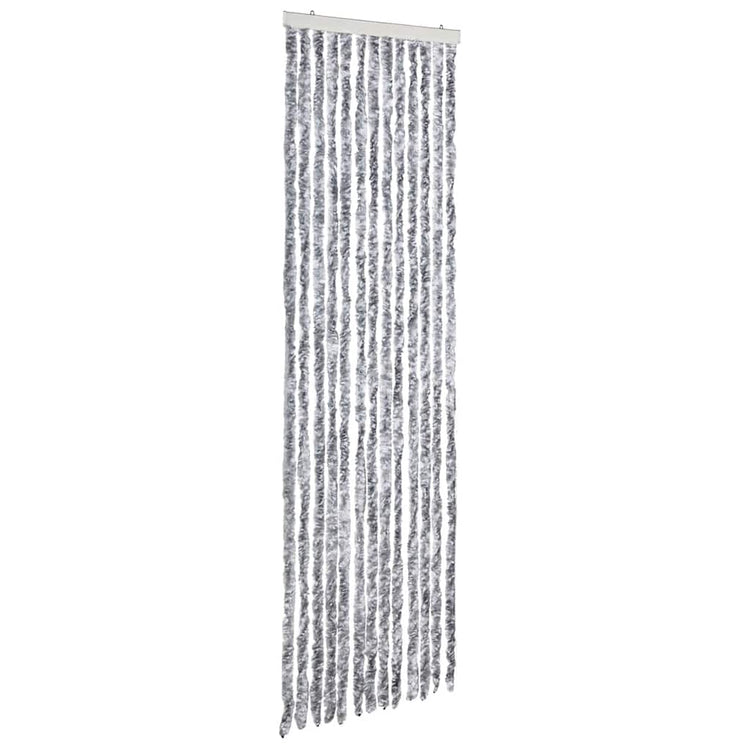 Vidaxl Fly Curtain 56x185 cm chenille blanche et gris