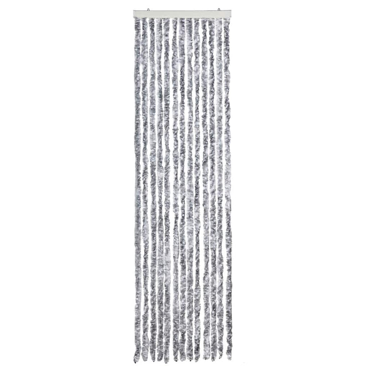Vidaxl Fly Curtain 56x185 cm chenille blanche et gris