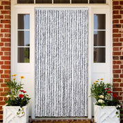 Vidaxl Fly Curtain 100x220 cm chenille blanche et gris - afbeelding 1