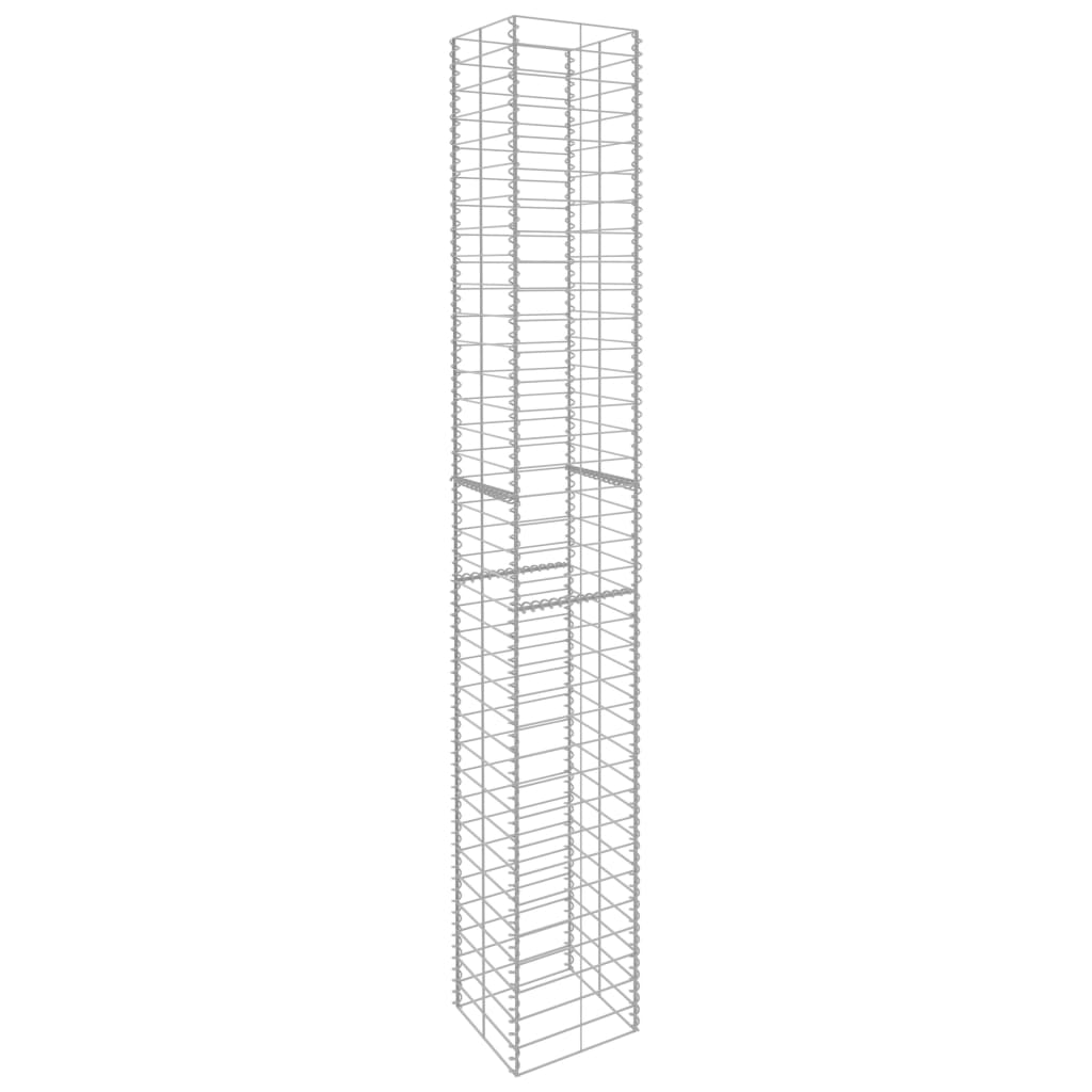 Vidaxl schans paniers 3 ST 25x25x197 cm en acier galvanisé
