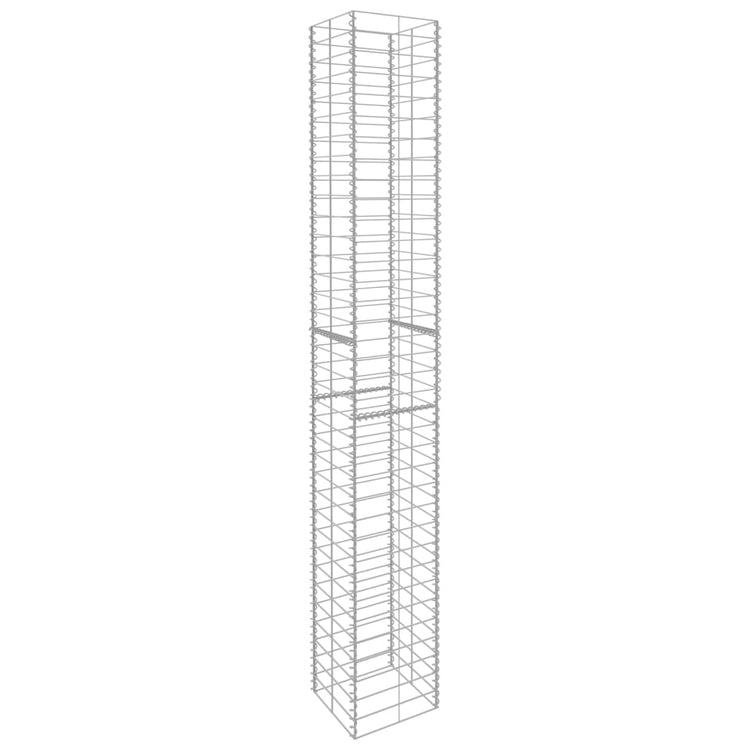 Vidaxl schans paniers 3 ST 25x25x197 cm en acier galvanisé
