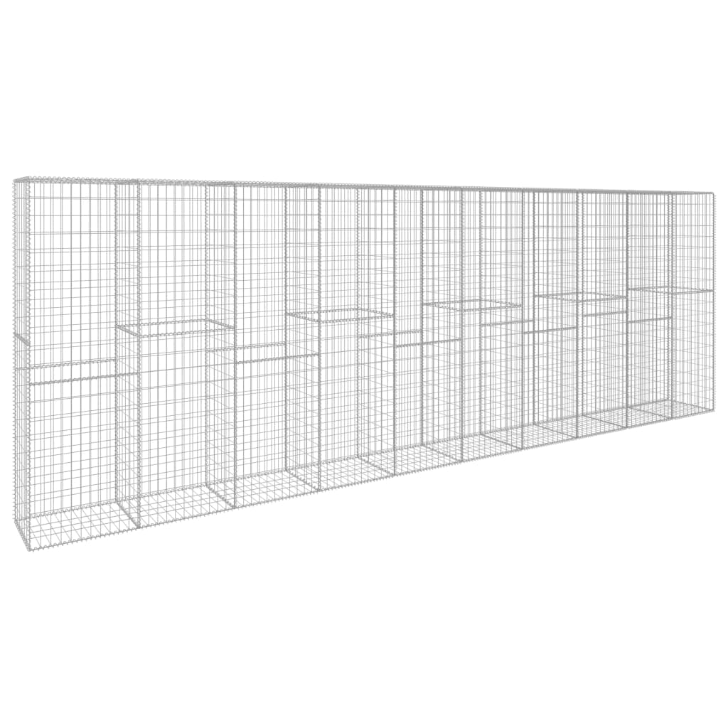 Mur Vidaxl Schanskorf avec couvercle 600x50x200 cm en acier galvanisé