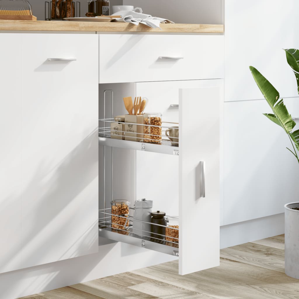 Vidaxl Wire Basket Kitchen extensible 2 couches 47x15x54.5 cm de couleur argentée