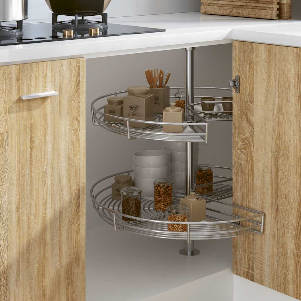 Vidaxl Wire Basket Kitchen 2 couches 270 degrés 71x71x80 cm Colore en argent