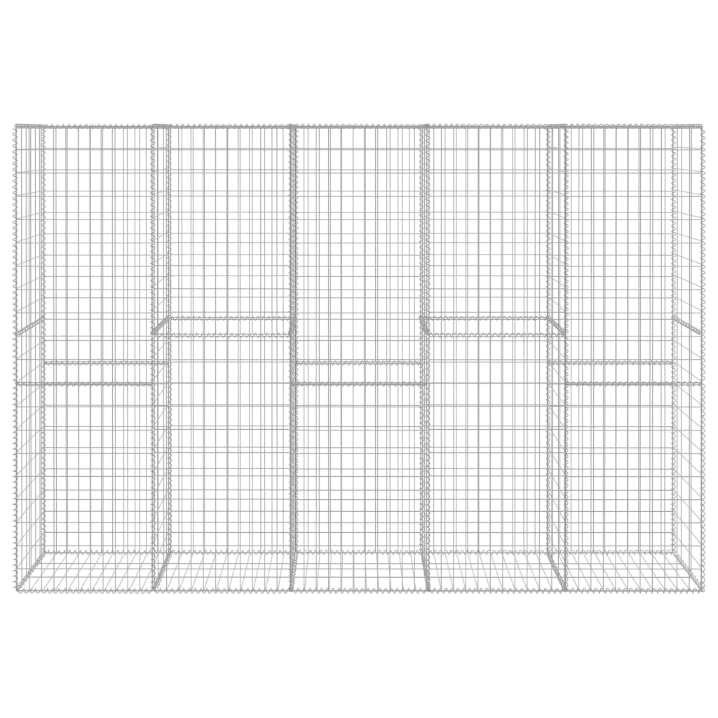 Mur Vidaxl Schanskorf avec couvercle 300x50x200 cm en acier galvanisé