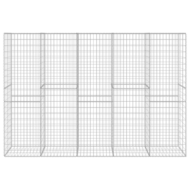 Mur Vidaxl Schanskorf avec couvercle 300x50x200 cm en acier galvanisé