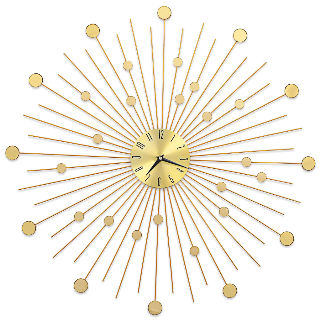 Horloge murale vidaxl 70 cm en métal or de couleur