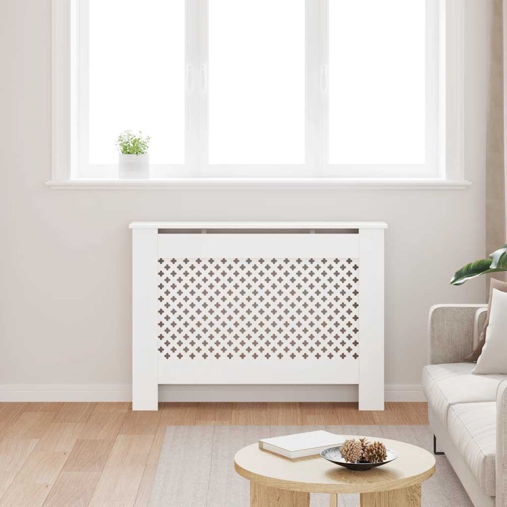 Construction de radiatorom vidaxl 112x19x81,5 cm mdf blanc