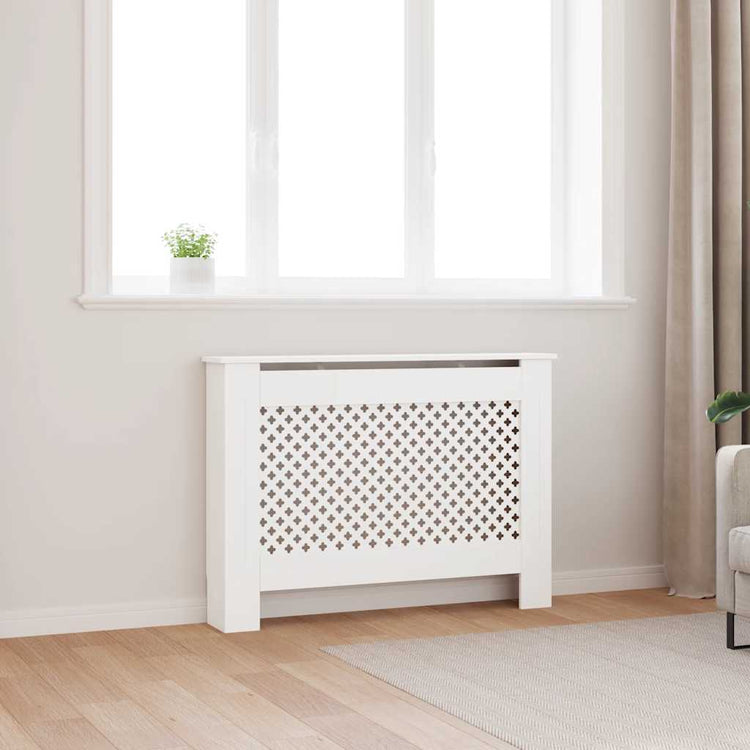 Construction de radiatorom vidaxl 112x19x81,5 cm mdf blanc
