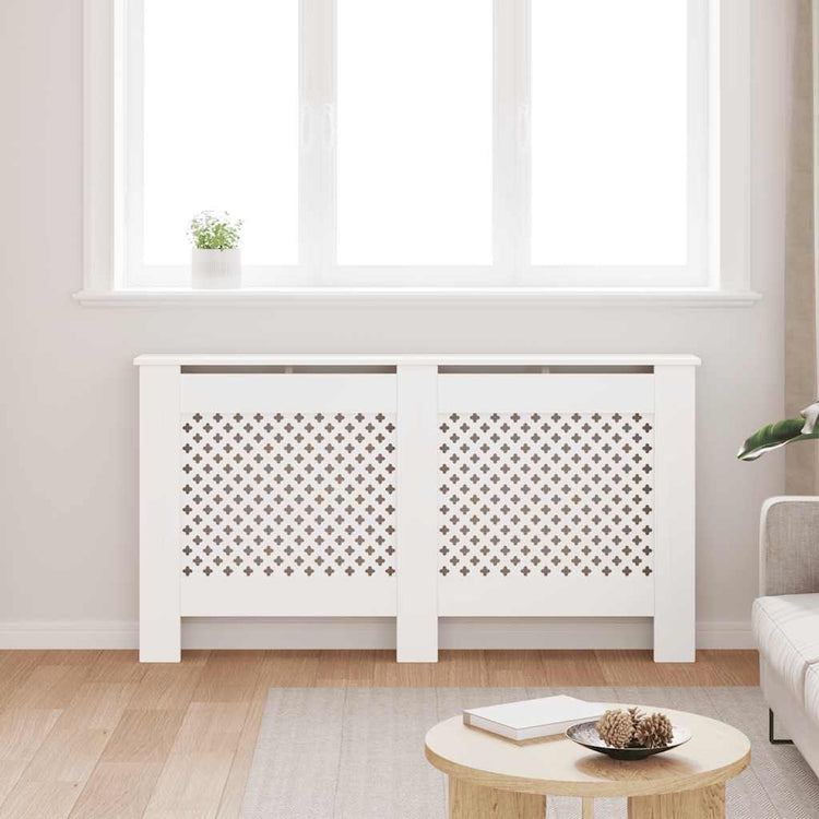 Construction de radiotorom vidaxl 152x19x81,5 cm mdf blanc