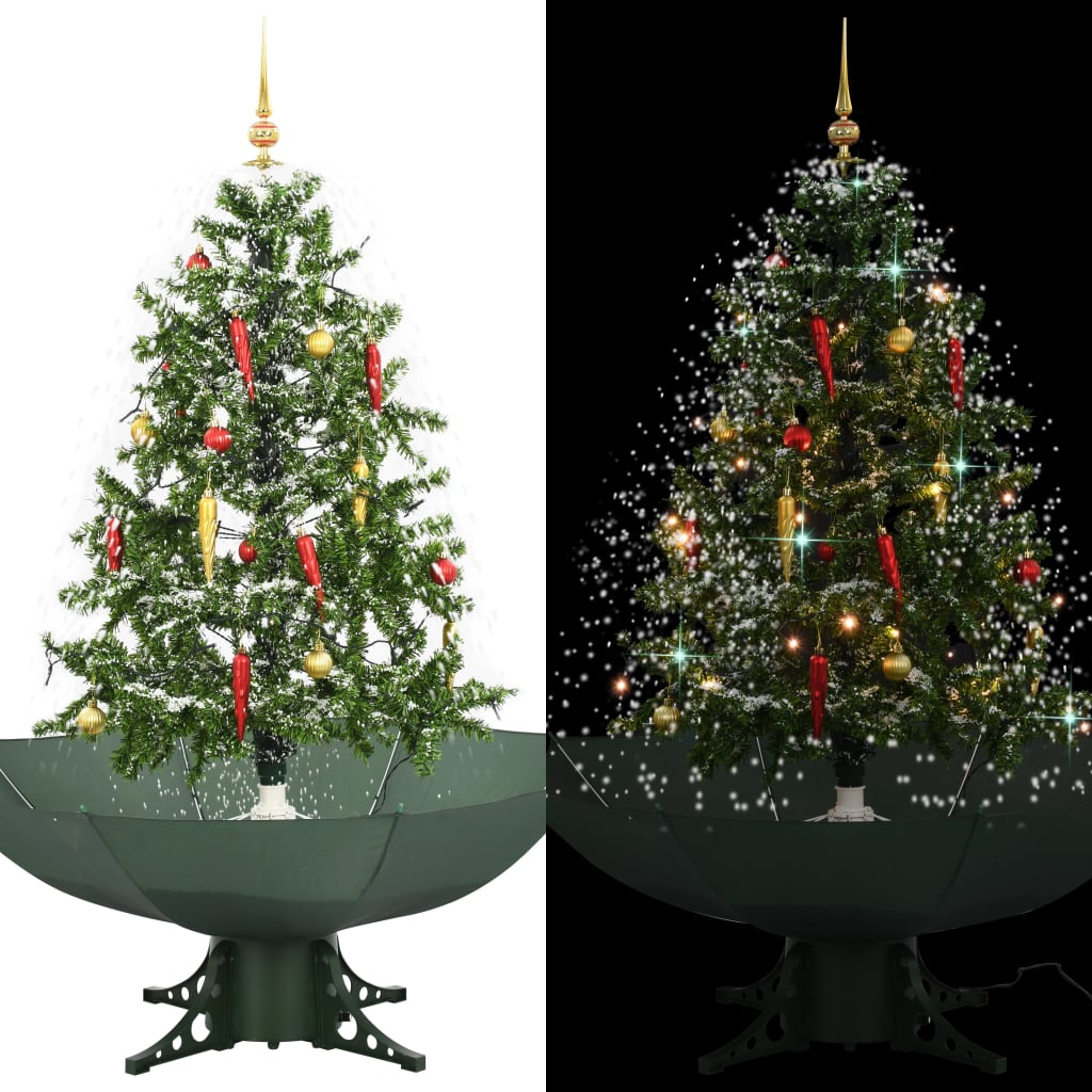 Vidaxl Christmas Snowing avec parapluie de 140 cm vert