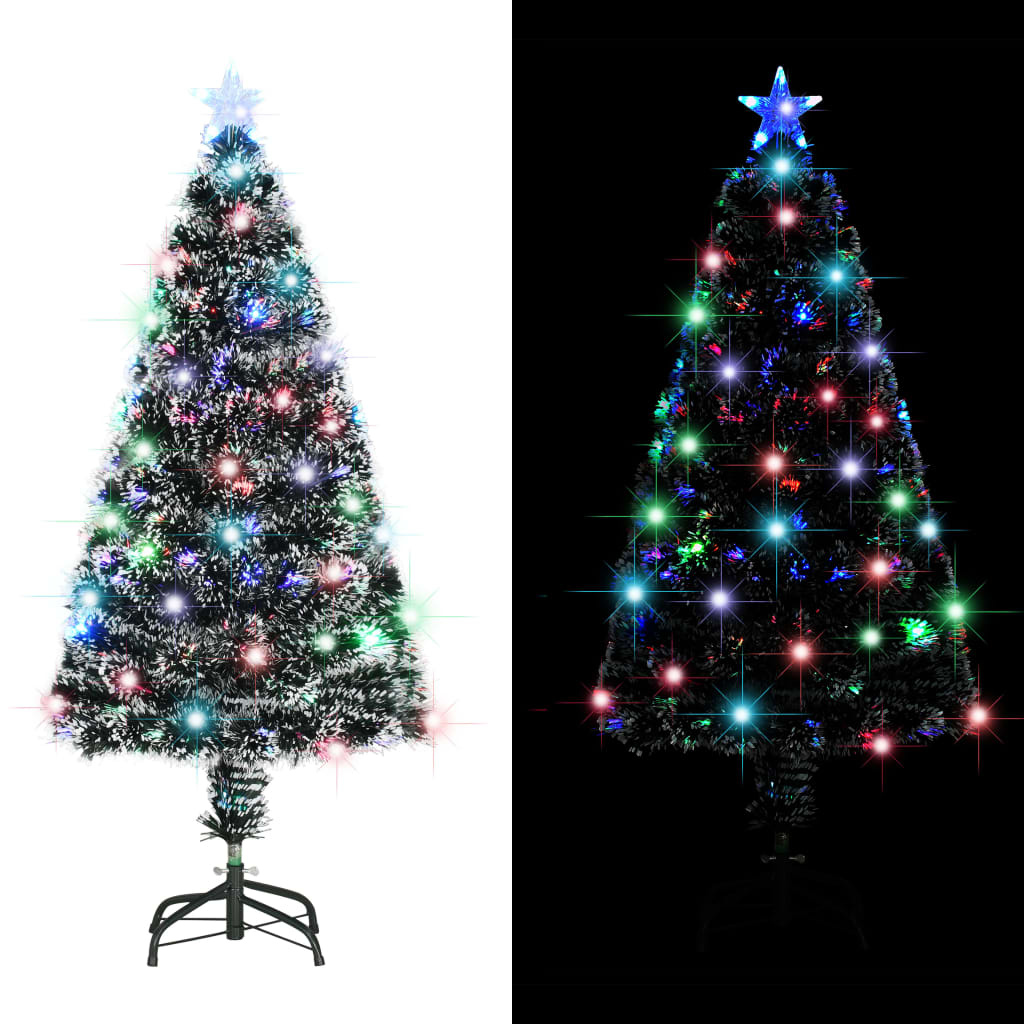Arbre de Noël vidaxl avec LED et standard de fibre optique de 120 cm