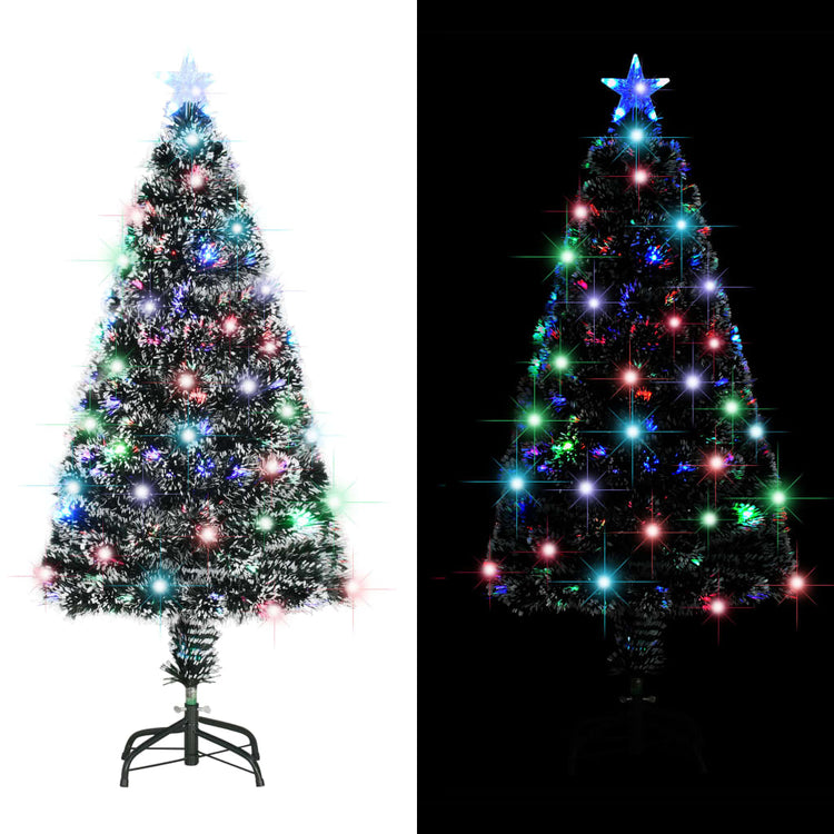 Arbre de Noël vidaxl avec LED et standard de fibre optique de 120 cm
