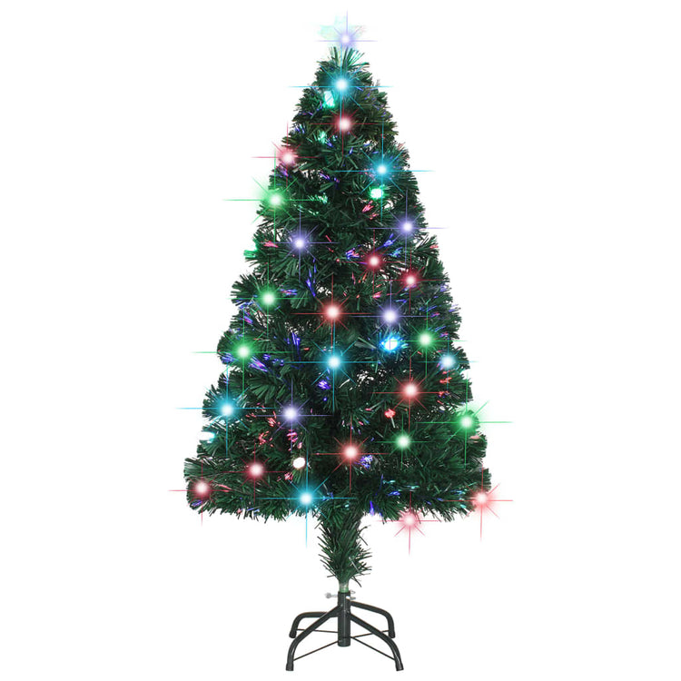 Arbre de Noël vidaxl avec LED et standard de fibre optique de 120 cm