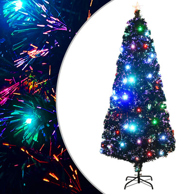 Arbre de Noël vidaxl avec LED et standard 210 cm à fibre optique