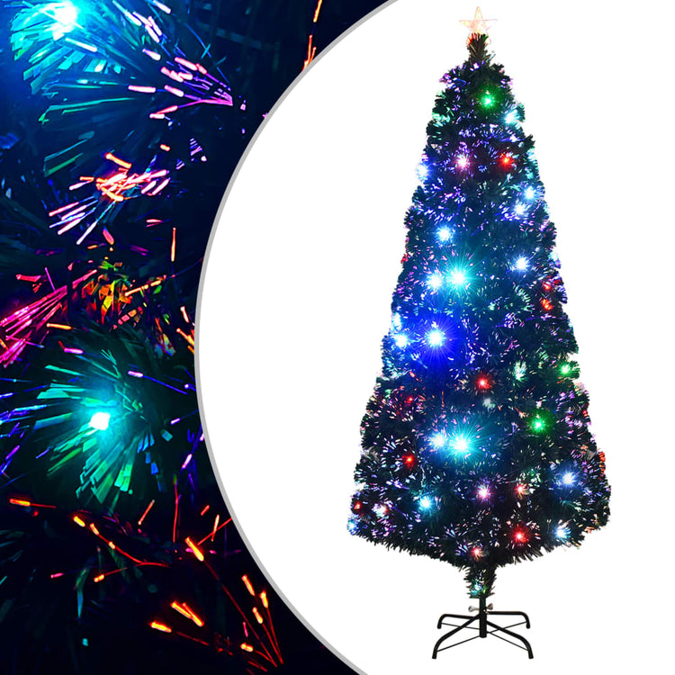 Arbre de Noël vidaxl avec LED et standard 210 cm à fibre optique