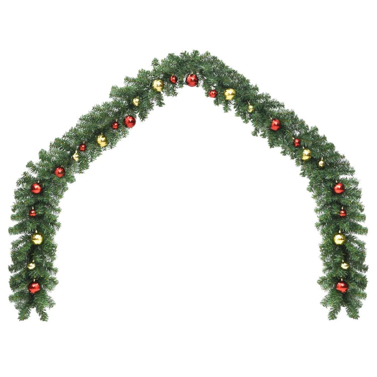 Vidaxl Garland de Noël décoré de balles de Noël 10 m