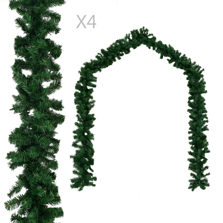 Vidaxl Christmas Garlands 4 ST 270 cm PVC Green