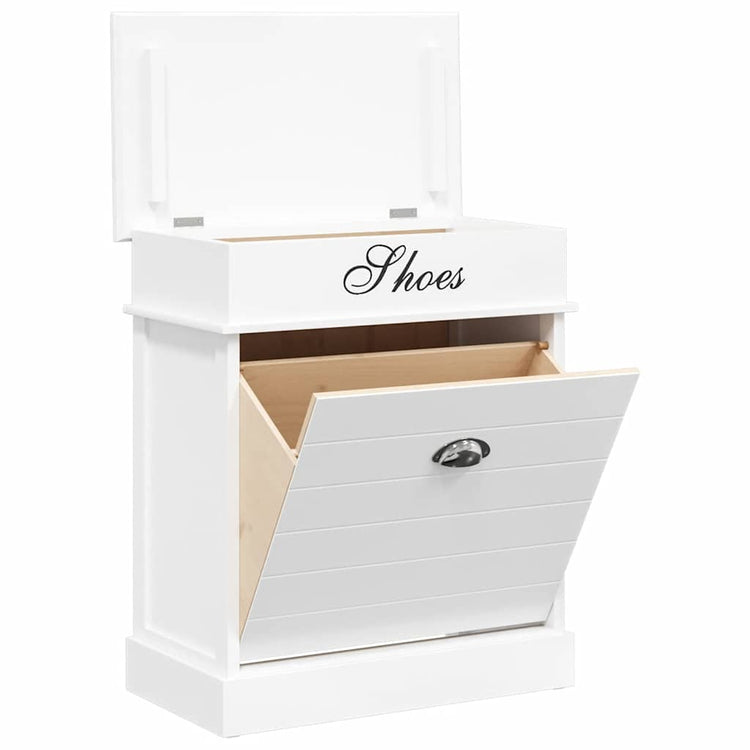Vidaxl Shoe Cabinet 50x28x58 cm Paulowniahout White