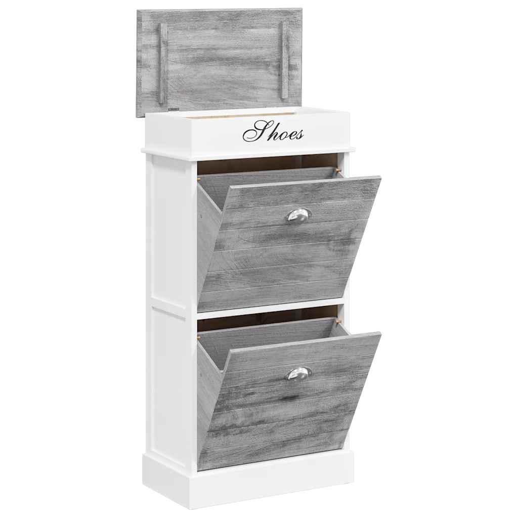 Armoire à chaussures Vidaxl 50x28x98 cm Paulowniahout Gray