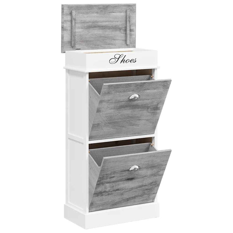 Armoire à chaussures Vidaxl 50x28x98 cm Paulowniahout Gray