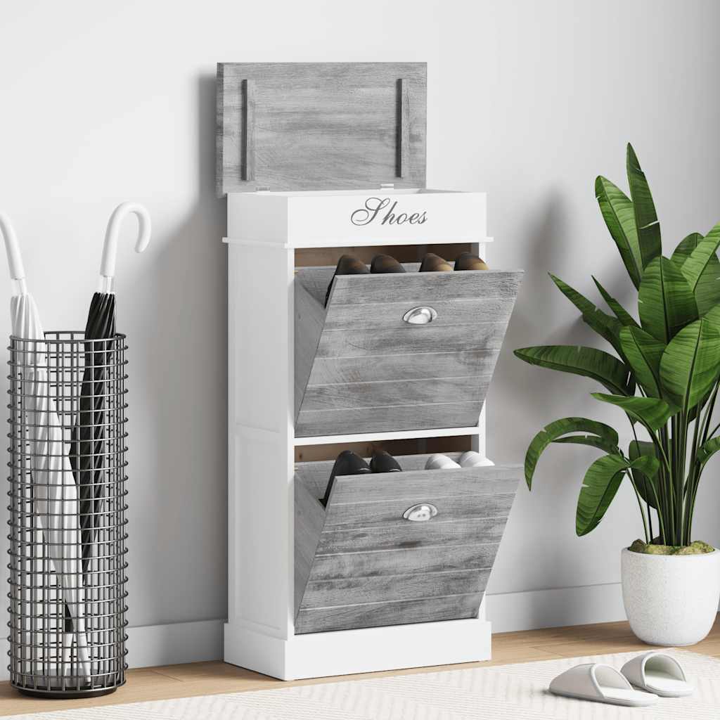 Armoire à chaussures Vidaxl 50x28x98 cm Paulowniahout Gray