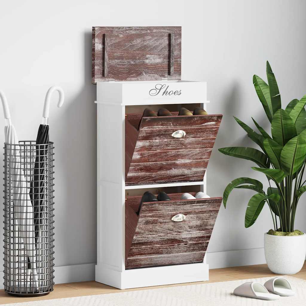 Armoire à chaussures Vidaxl 50x28x98 cm Paulowniahout Brown