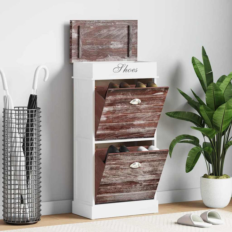 Armoire à chaussures Vidaxl 50x28x98 cm Paulowniahout Brown