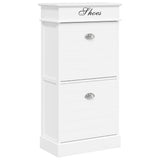 Vidaxl Shoe Cabinet 50x28x98 cm Paulowniahout White - afbeelding 2