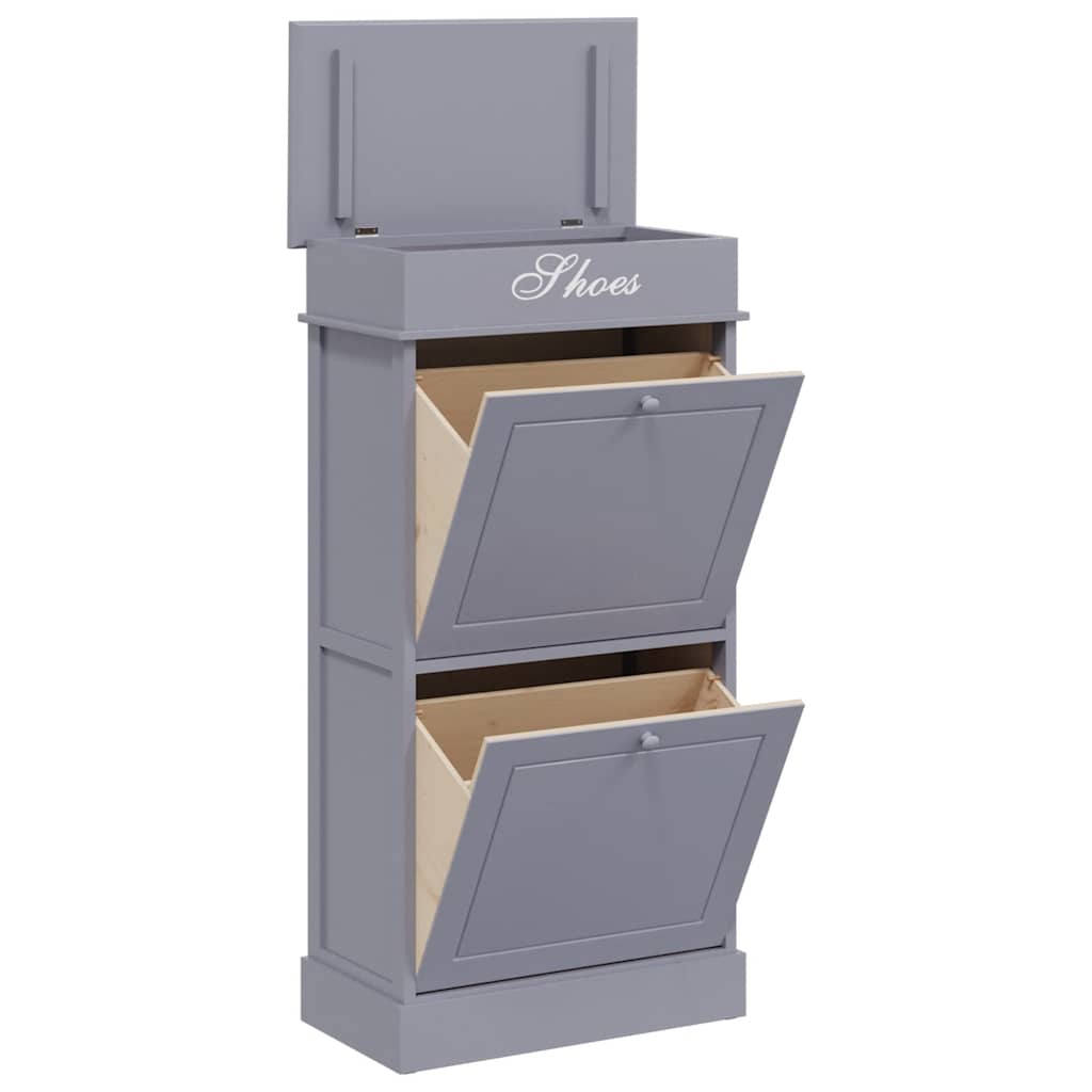 Armoire à chaussures Vidaxl 50x28x98 cm Paulowniahout Gray