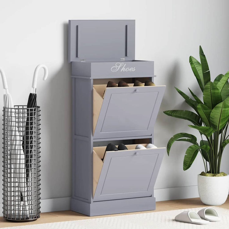 Armoire à chaussures Vidaxl 50x28x98 cm Paulowniahout Gray
