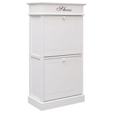 Vidaxl Shoe Cabinet 50x28x98 cm Paulowniahout White - afbeelding 1