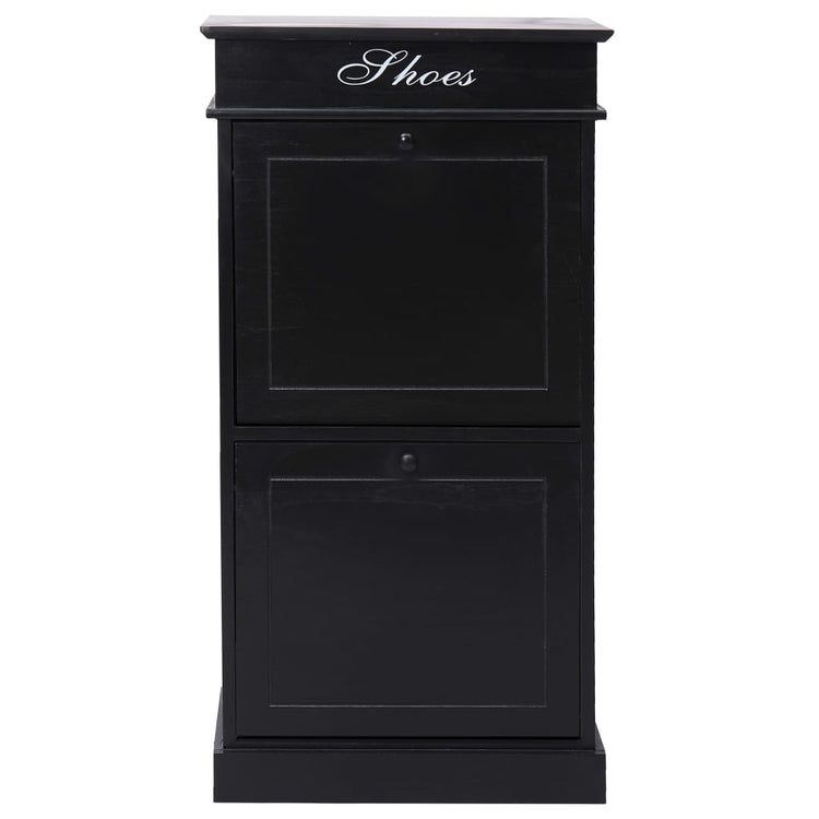 Armoire à chaussures Vidaxl 50x28x98 cm Paulowniahout noir