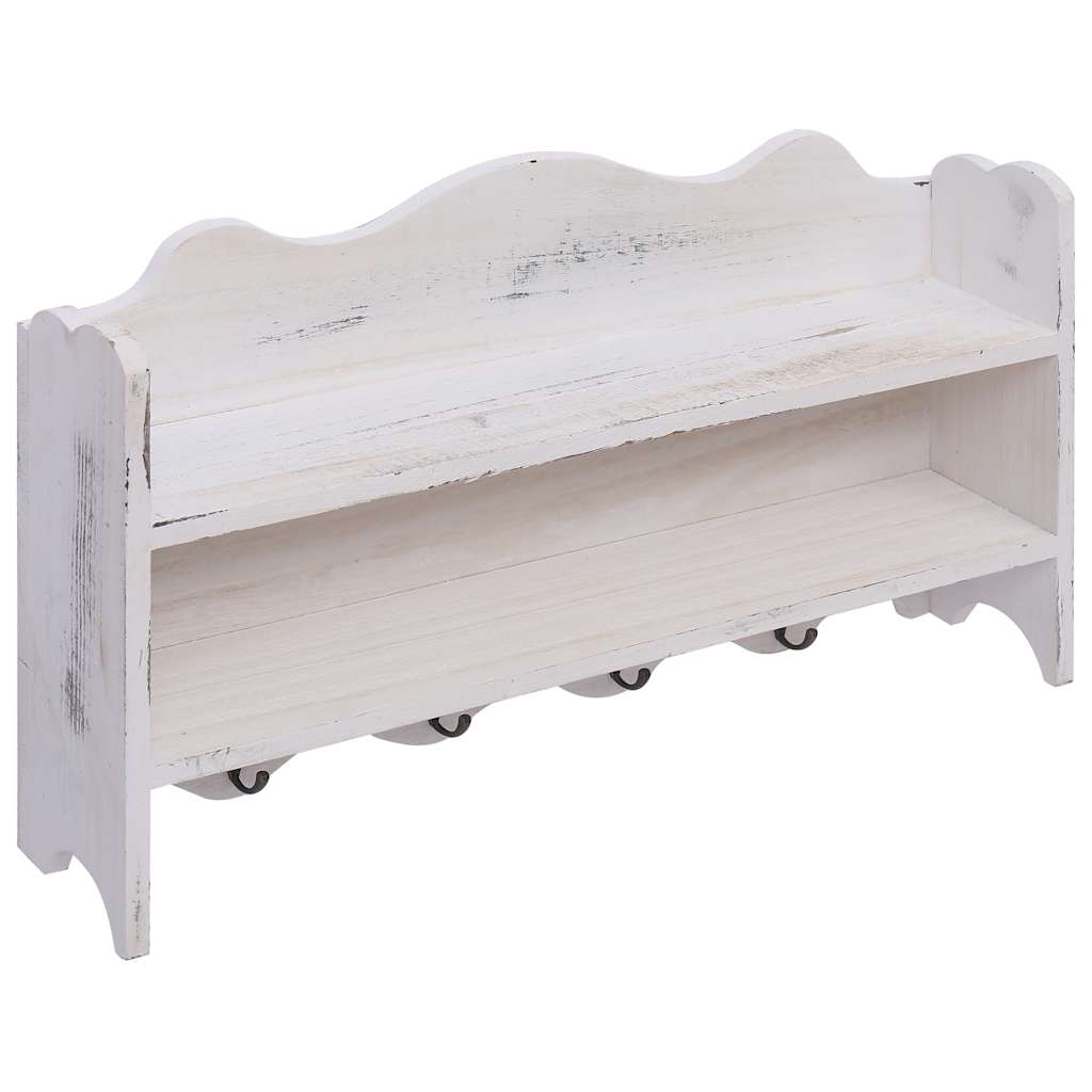 Rack de manteau mural Vidaxl 50x10x30 cm Blanc
