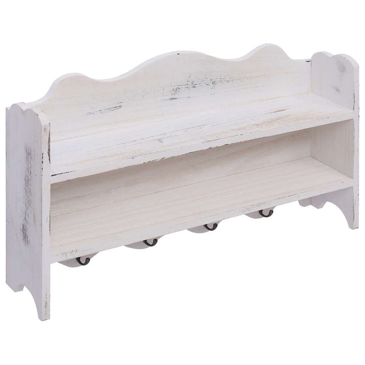 Rack de manteau mural Vidaxl 50x10x30 cm Blanc