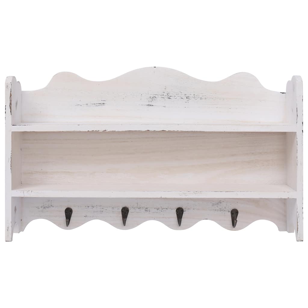 Rack de manteau mural Vidaxl 50x10x30 cm Blanc