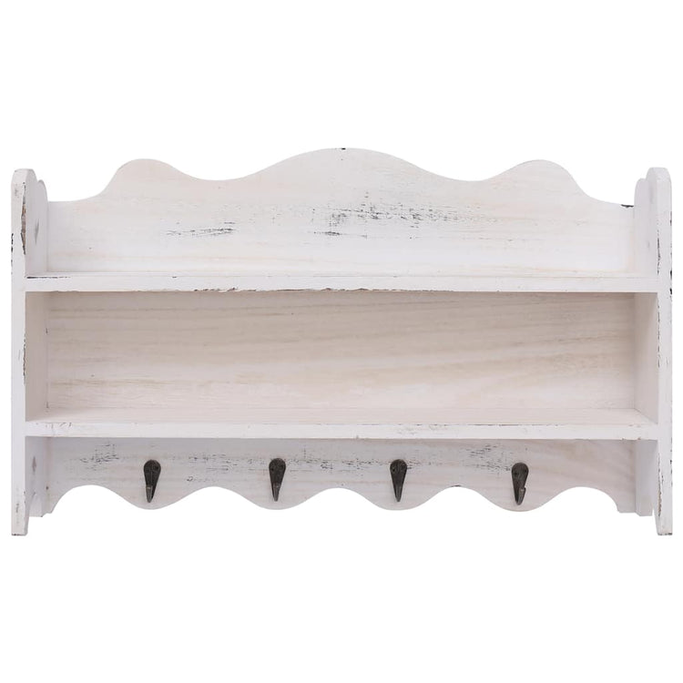 Rack de manteau mural Vidaxl 50x10x30 cm Blanc